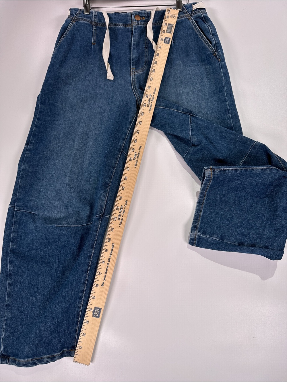 Pilcro and the Letterpress High Rise Wide Leg Barrel Drawstring Jeans Blue 28 - Picture 10 of 12